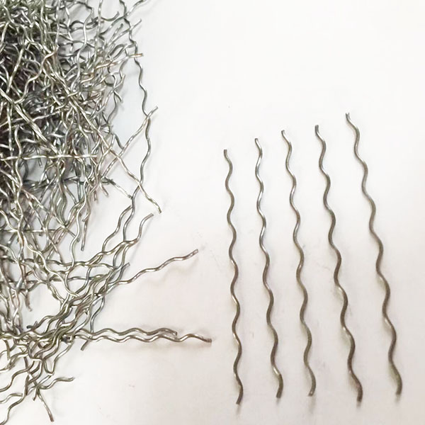 Fibra de acero ondulada